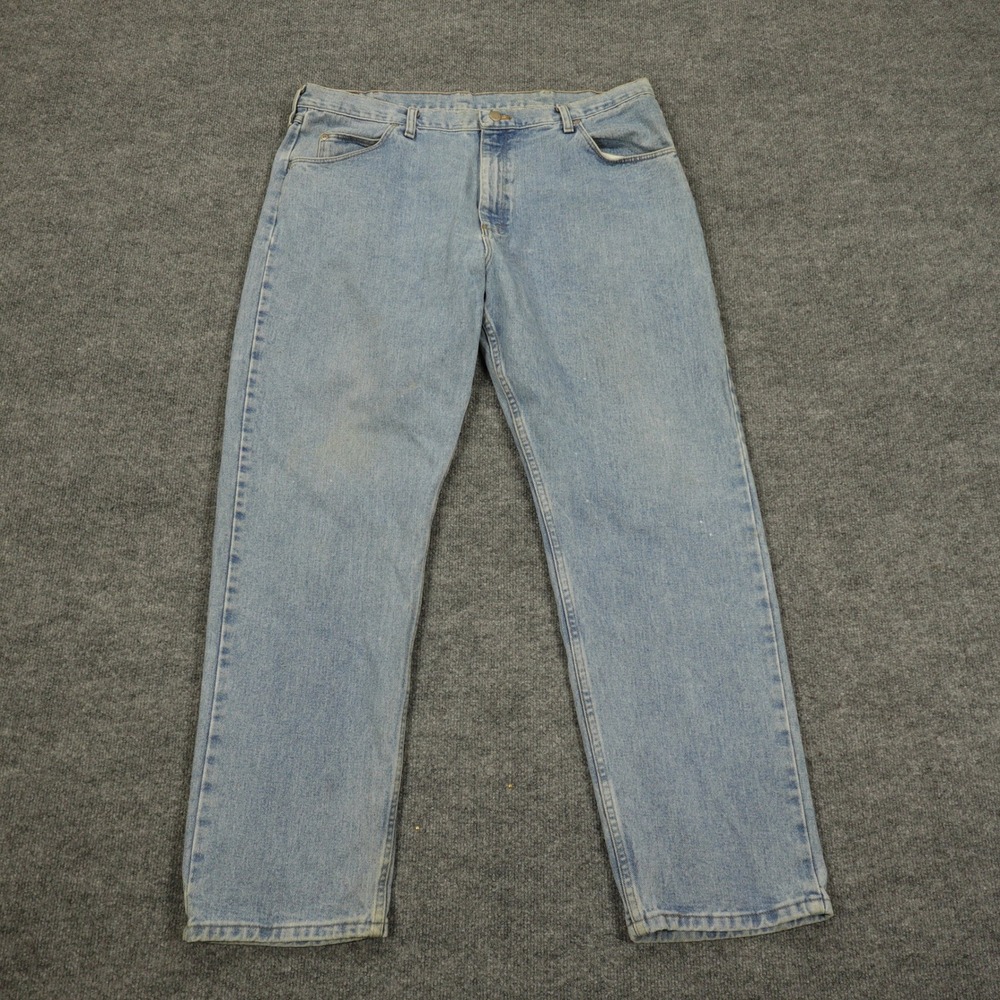Wrangler Jeans Mens 40x32 Blue Authentics Straight Leg Light Wash Denim Casual